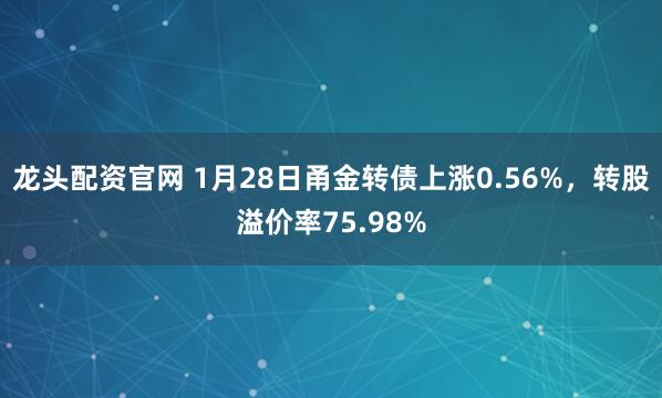 龙头配资官网 1月28日甬金转债上涨0.56%，转股溢价率75.98%
